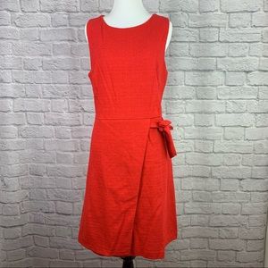 LOFT Red Wrap Dress 12 NWT Textured Crosshatch
